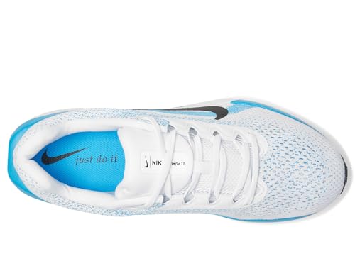 Nike Men's Winflo 11 Road Running Shoes, White/Black-Blue Hero, 9.5 Extra Wide
