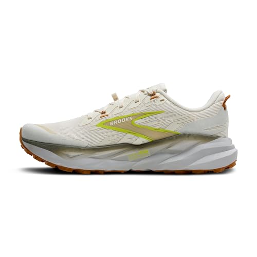Brooks Men’s Cascadia 19 Mountain Trail Running Shoe - Coconut/Olive/Ginger - 12.5 Medium