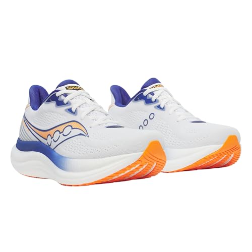 Saucony Men's Triumph 23 Sneaker, White/Azurit, 10