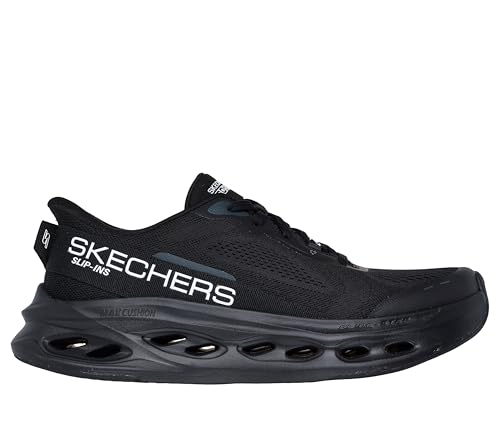 Skechers Men's Max Cushioning Glide Step Advert Hands Free Slip-Ins Sneaker, Black/Black, 10.5 X-Wide