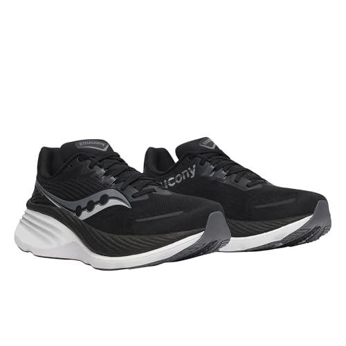 Saucony Men's Hurricane 24 Sneaker, Black/Carbon, 9.5