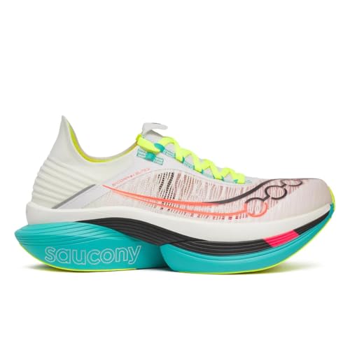 Saucony Unisex Endorphin Elite 2 Running Shoe, White/Mutant, 13