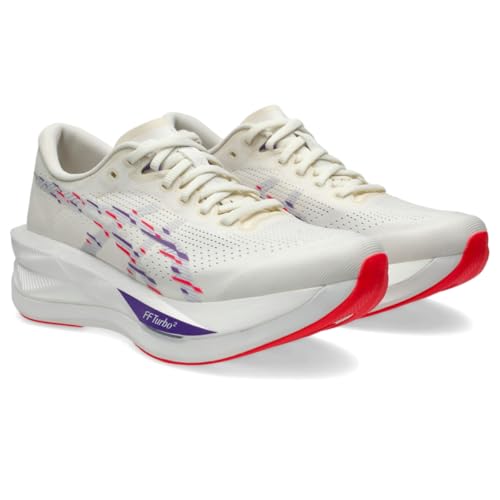 ASICS Women's SONICBLAST Running Shoes, 8, Cream/Blue Fade