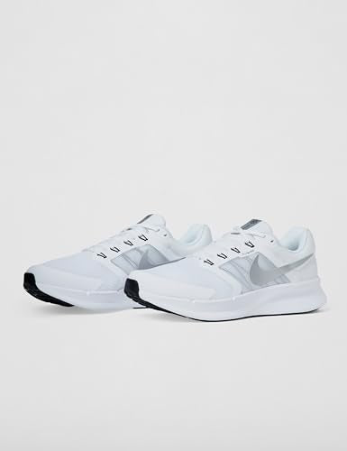 Nike Men's Run Swift 3 Road Running Shoes, White/Metallic Silver-Football Grey, 12