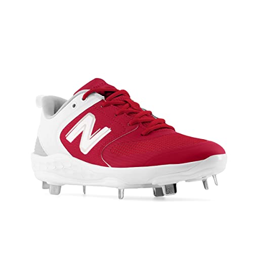 New Balance Women's Fresh Foam X Velo V3 Metal Softball Shoe, Red/White, 7.5 Medium US