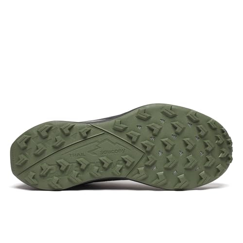 Saucony Men's Peregrine 15 Gore-Tex Waterproof Sneaker, BARK/Black, 7.5