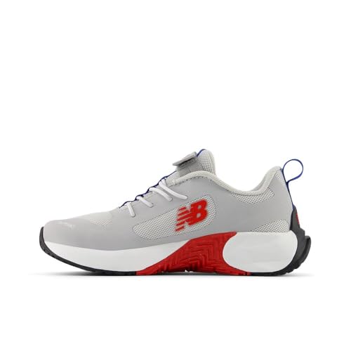 New Balance Kid's FuelCell Play V1 Hook and Loop Running Shoe, Raincloud/Team Royal/Team Red, 1 M Little Kid
