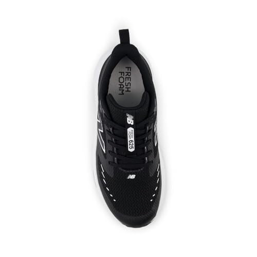 New Balance Kid's Fresh Foam 625 V1 Lace-Up Running Shoe, Black/White, 5.5 M Big Kid