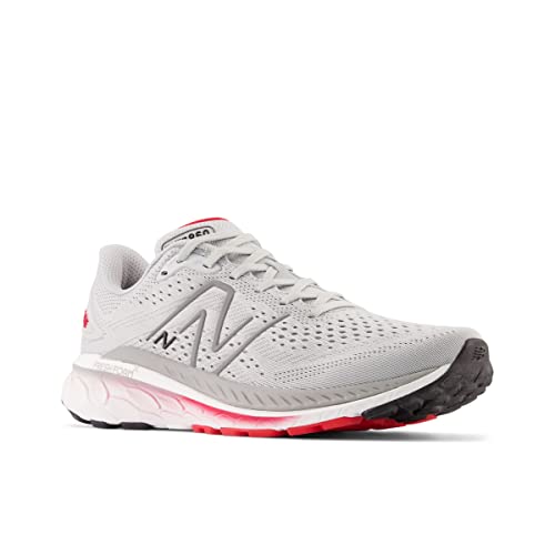 New Balance Men's Fresh Foam 860 V13 Running Shoe, Light Aluminum/True Red, 9.5 Medium