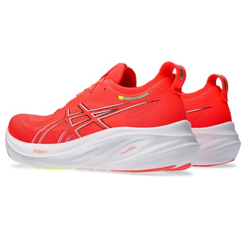 ASICS Women's Gel-Nimbus 26 Running Shoe, 13, Sunrise RED/Pure Silver
