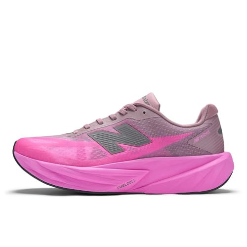 New Balance Men's FuelCell Rebel V5 Running Shoe, Pink Heat/Rosewood, 11