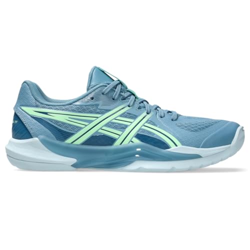 ASICS Men's POWERBREAK FlyteFoam Handball Shoe, 7, SABA Blue/Menthol