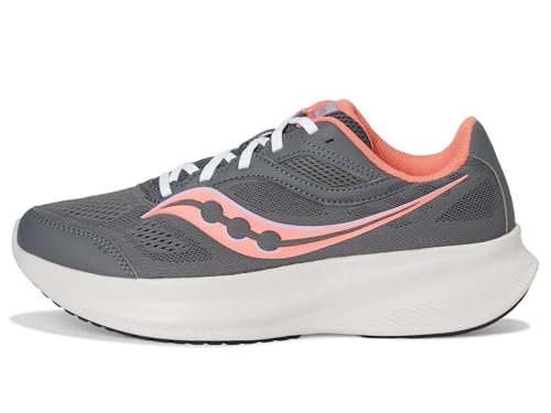 Saucony Women's Cohesion 18 Sneaker, Carbon/Salmo, 6.5 Wide