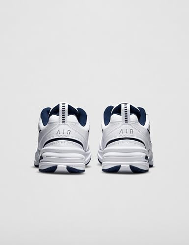 Nike Men's NIKE AIR MONARCH IV (4E) RUNNING SHOES -12; White / Metallic Silver-Midnight Navy