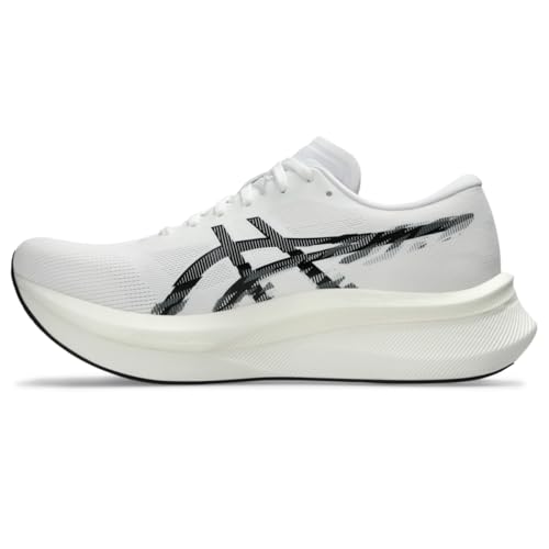 ASICS Men's Magic Speed 4 Running Shoes, 13, White/Black