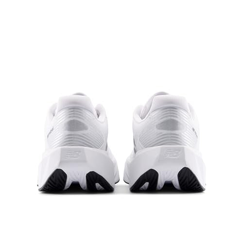 New Balance Women's FuelCell Rebel V5 Running Shoe, White/Silver Metallic/Black, 9 M