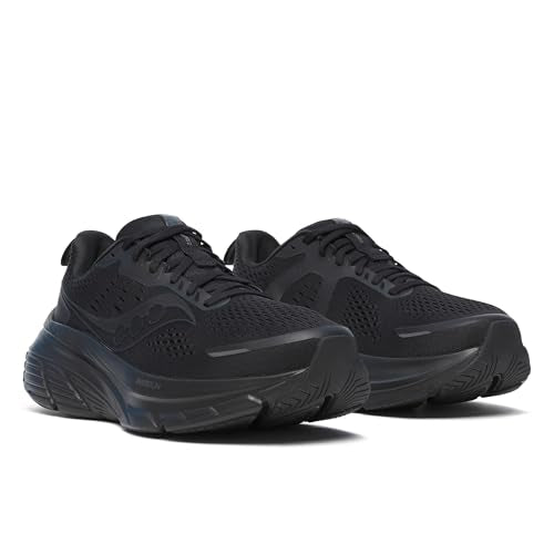 Saucony Women's Guide 18 Sneaker, Black/Black/Black, 12