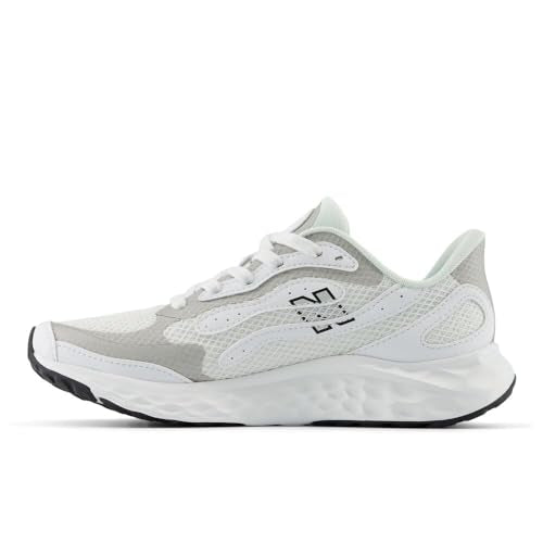 New Balance Women's Fresh Foam Arishi V4 Running Shoe, Nb White/Silver Metallic/Black, 10 W