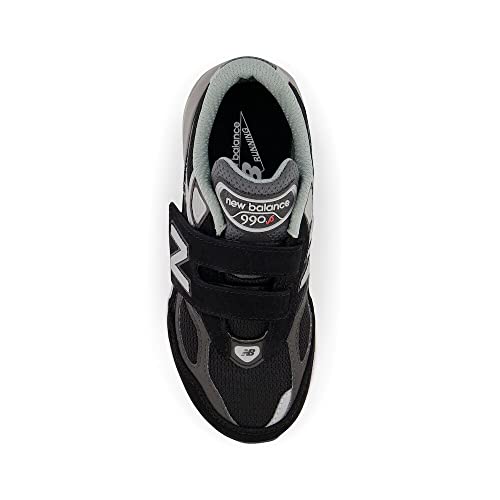 New Balance Kid's 990 V6 Sneaker, Black/Silver, 9 Medium US