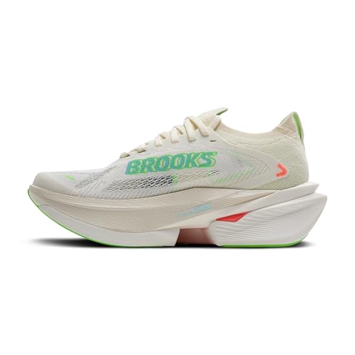 Brooks Women's Hyperion Max 3 Neutral Running Shoe - Coconut/Green Gecko/Pink Clay - 9 Medium