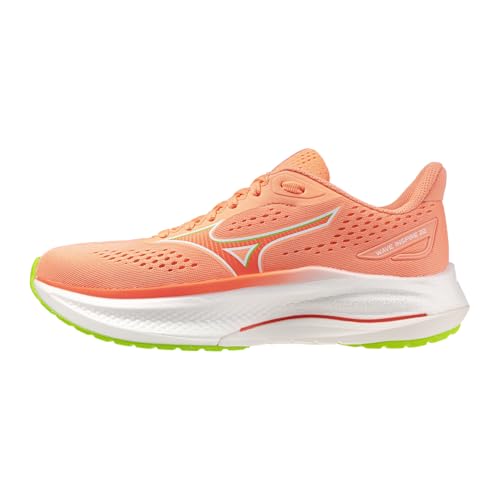 Mizuno Women's Wave Inspire 22 Running Shoes – Flamingo Coral/Jasmine Green – 7.5 side view