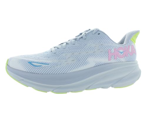 HOKA Clifton 9 Wide Womens Shoes Size 7.5, Color: Gull/Sea Ice