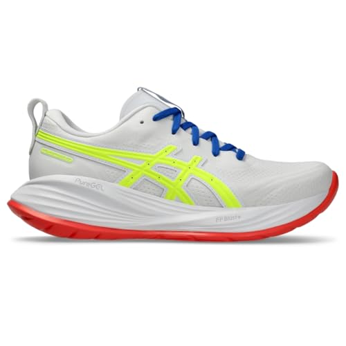 ASICS Women's Gel-Cumulus 27 ATC Running Shoes, 5, White/Safety Yellow