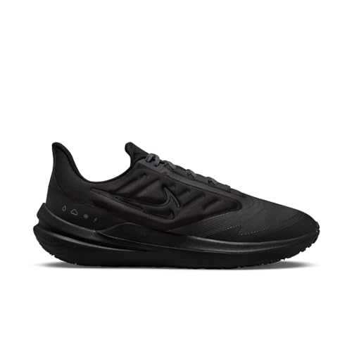 Nike Winflo 9 Shield Men's Weatherized Road Running Shoes (DM1106-007, Black/Off Noir/Dark Smoke Grey) Size 7