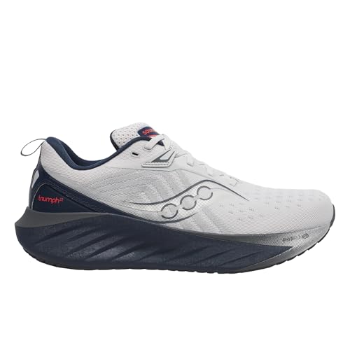 Saucony Men's Triumph 22 Sneaker, Cloud/Navy, 12.5