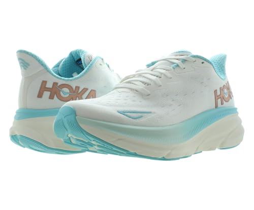 HOKA Clifton 9 Womens Shoes Size 9, Color: Frost/Rose Gold