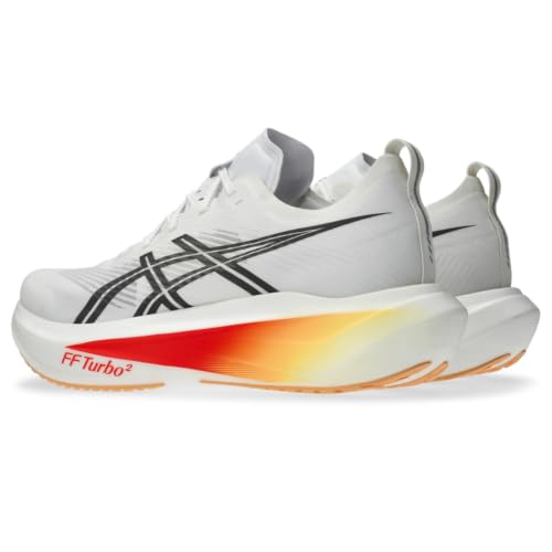 ASICS Unisex MEGABLAST Running Shoes, 13M / 14.5W, White/Orange Glow