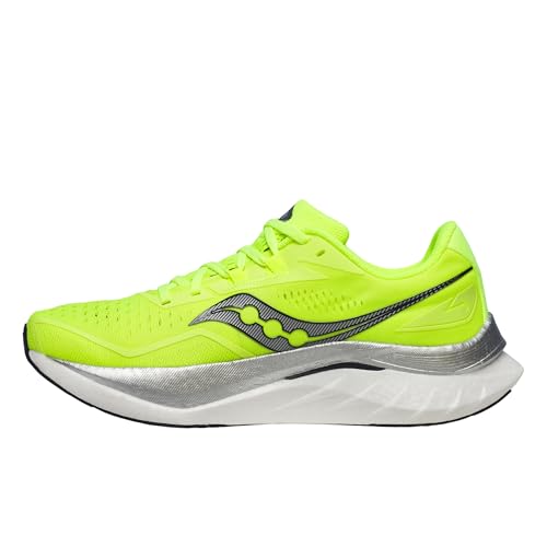 Saucony Men's Endorphin Pro 4 Sneaker, Citron/Navy, 10