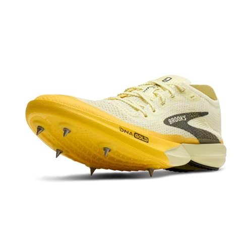 Brooks Hyperion Elite MD Unisex Racing Shoes, 6-Pin Spike Plate & Approved - Luminary/Cyber Yellow/Black - 11 Medium