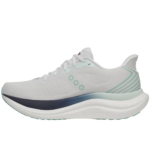 Saucony Women's Triumph 23 Sneaker, White/Navy, 8.5