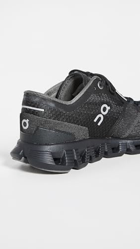 On Women's Cloud X Sneakers, Black/Asphalt, 5.5 Medium US