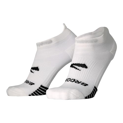 Brooks Ghost Lite No Show Socks, Running Socks with Arch Support, 2-Pack - White - M