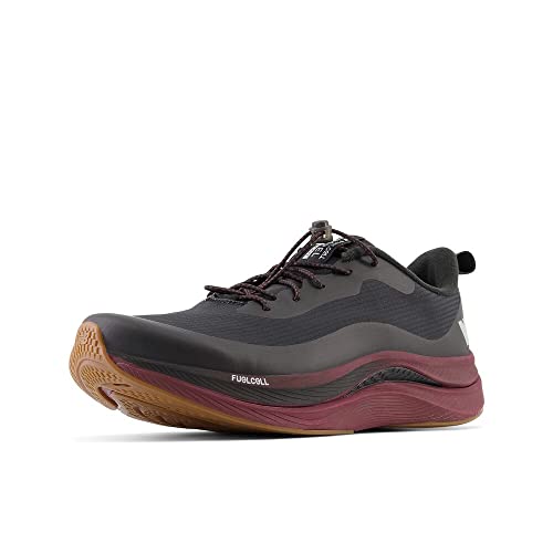 New Balance Men's Fuel Cell Propel V4 Permafrost Running Shoe, Black/Nb Burgundy, 7 M