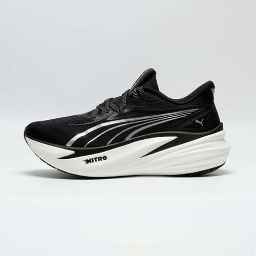 PUMA Men's Magmax Nitro 2 Running Shoes, Black White, Size 10.5 D Medium US