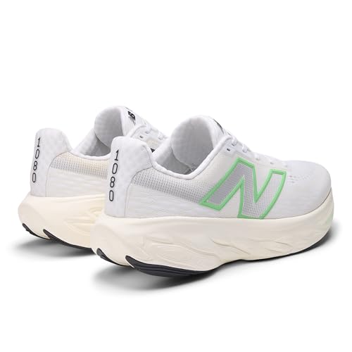 New Balance Men's Fresh Foam X 1080 V14 Running Shoe, Nb 103 White/Lime Leaf/Angora, 10 M