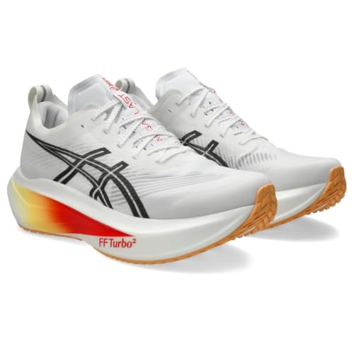 ASICS Unisex MEGABLAST Running Shoes, 13M / 14.5W, White/Orange Glow