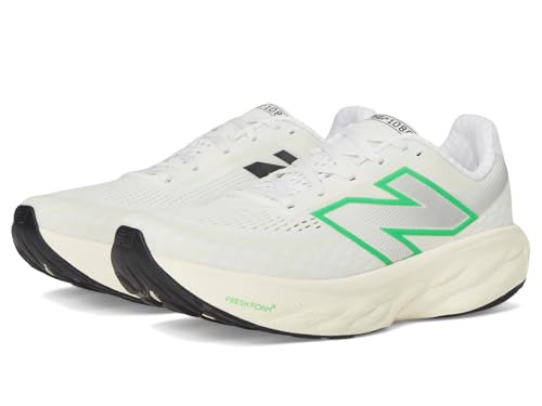 New Balance Men's Fresh Foam X 1080 V14 Running Shoe, Nb 103 White/Lime Leaf/Angora, 13 M