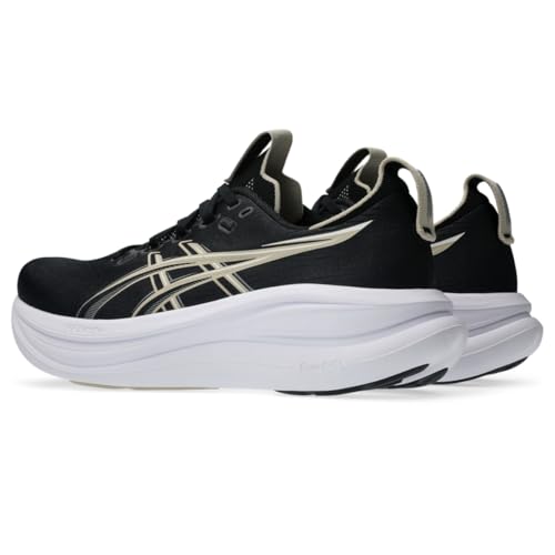 ASICS Men's Gel-Nimbus 28 Running Shoes, 12, Black/Feather Grey