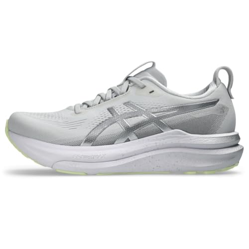 ASICS Womens, Gel-Kayano(R) 33 Platinum, Platinum/Glow Green, 12, Medium