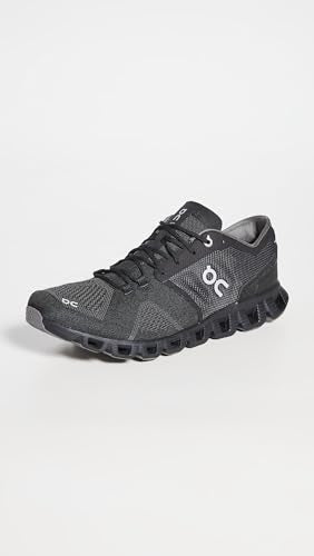 On Men's Cloud X Sneakers, Black/Asphalt, 7.5 Medium US