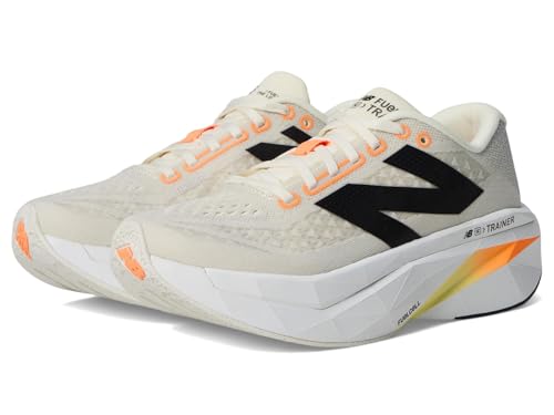 New Balance Women's FuelCell SuperComp Trainer V3 Running Shoe, Angora/Hot Mango/Black, 9 M