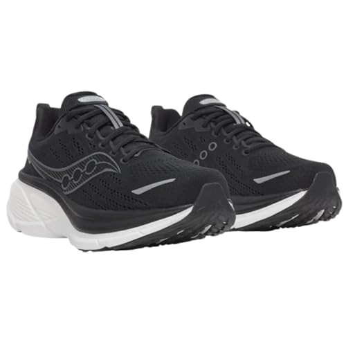Saucony Men's Hurricane 25 Sneaker, Black/White, 11
