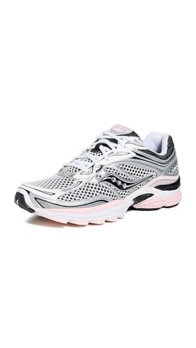 Saucony Women's ProGrid Omni 9 Sneakers, Silver/Pink, 9 Medium US