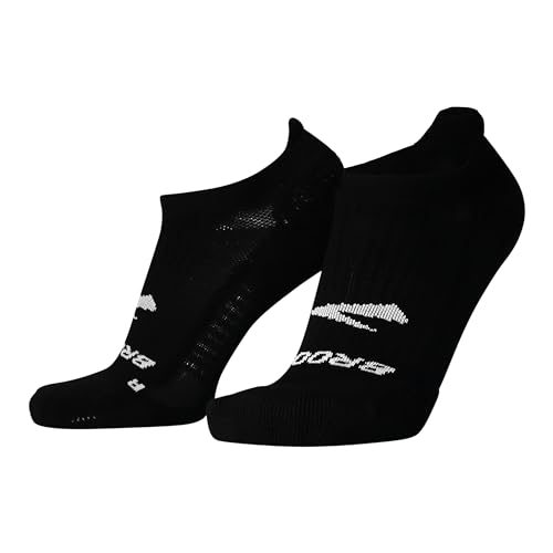 Brooks Ghost No Show Socks, Low Profile Socks with Arch Support - Black - M