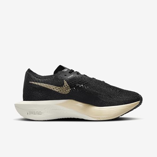 Nike Vaporfly 3 Men's Road Racing Shoes (DV4129-001, Black/Black/Oatmeal/Metallic Gold Grain) Size 7