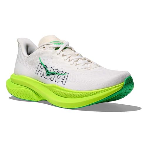Hoka Men's Mach 6 White/Neon Lime 10.5 Medium
